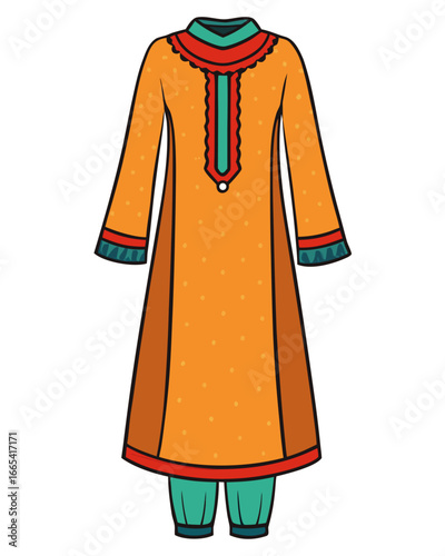 creative details Salwar kameez Vector Illustration