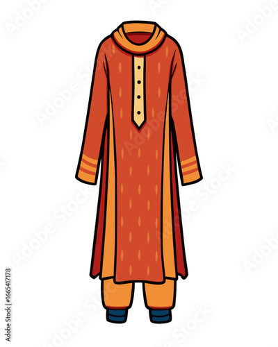 creative details Salwar kameez Vector Illustration