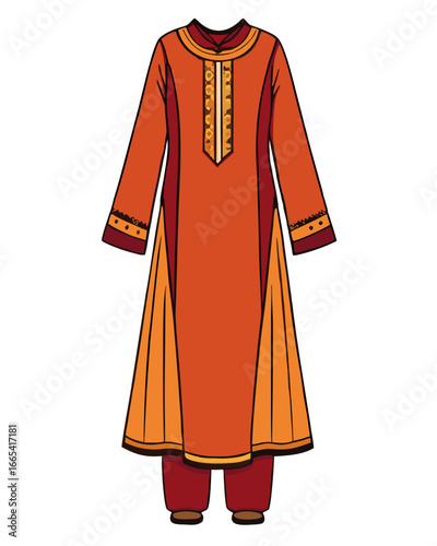 creative details Salwar kameez Vector Illustration