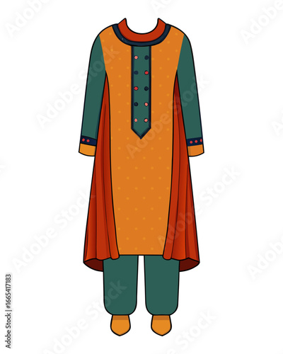 creative details Salwar kameez Vector Illustration