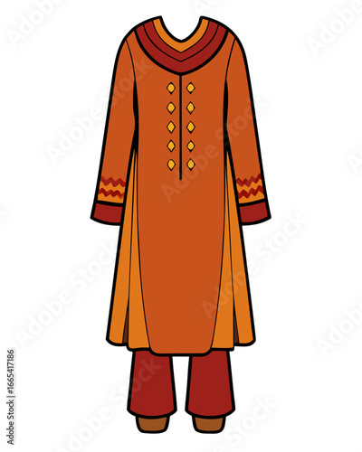 creative details Salwar kameez Vector Illustration