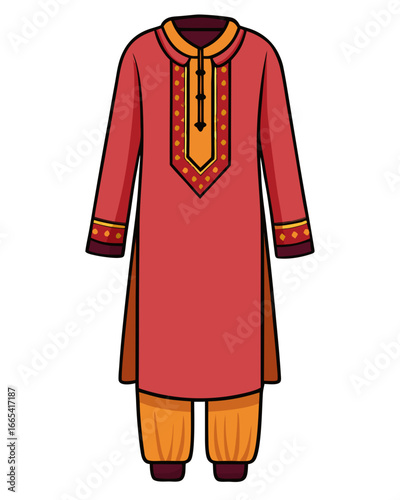 creative details Salwar kameez Vector Illustration