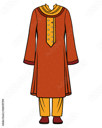 creative details Salwar kameez Vector Illustration