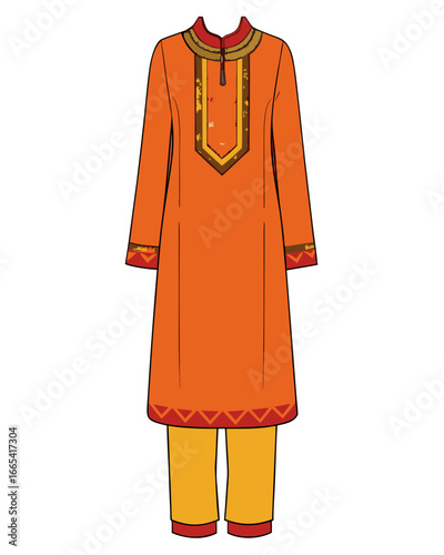 creative details Salwar kameez Vector Illustration