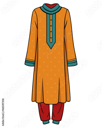 creative details Salwar kameez Vector Illustration