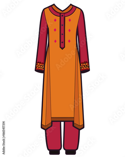 creative details Salwar kameez Vector Illustration