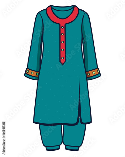 creative details Salwar kameez Vector Illustration