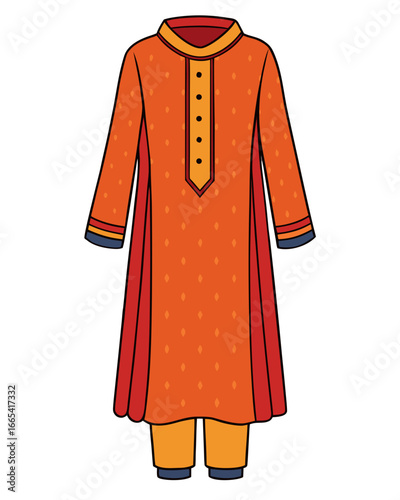 creative details Salwar kameez Vector Illustration