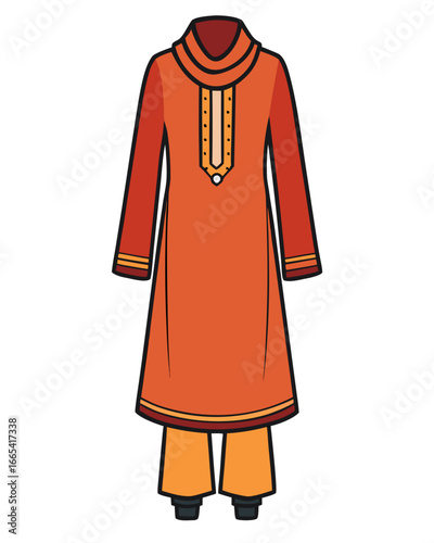 creative details Salwar kameez Vector Illustration