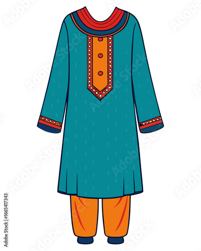 creative details Salwar kameez Vector Illustration