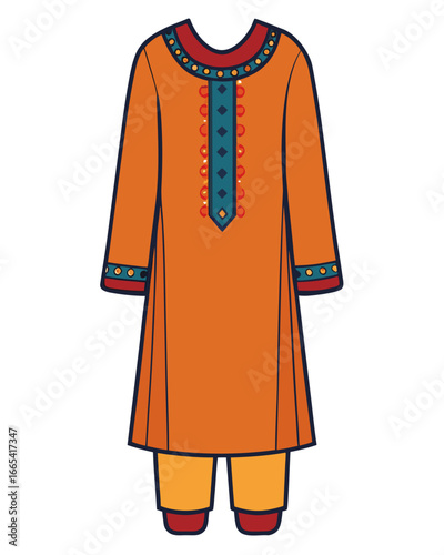 creative details Salwar kameez Vector Illustration