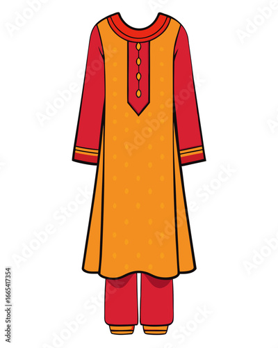 creative details Salwar kameez Vector Illustration