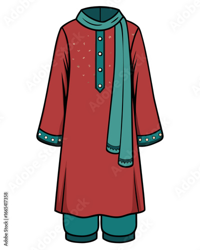 creative details Salwar kameez Vector Illustration