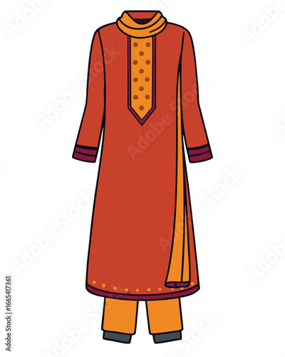 creative details Salwar kameez Vector Illustration