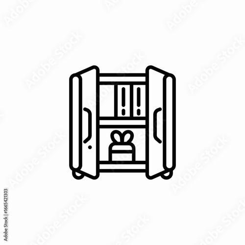 closet shelf icon sign vector