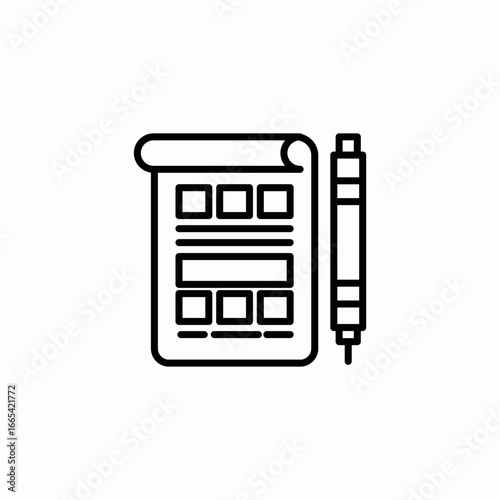 edit table icon sign vector