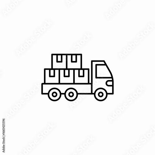 box truck carrier icon sign vector