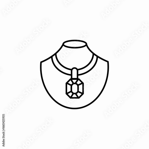 gem necklace icon sign vector