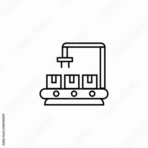 robotic hand box organization icon sign vector
