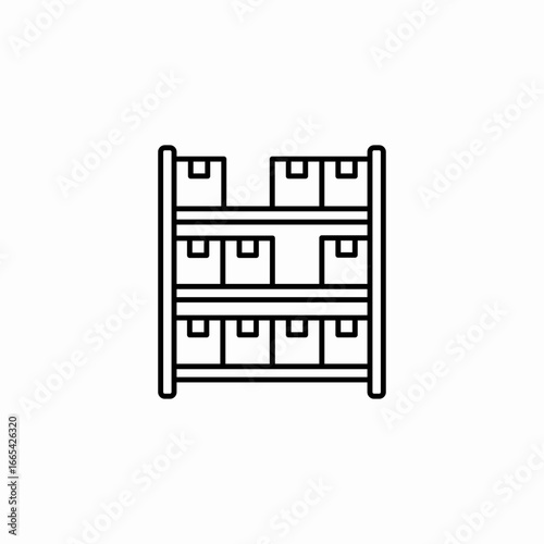 warehouse shelving icon sign vector
