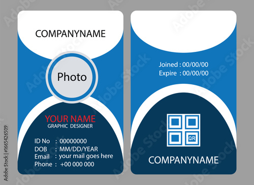Modern business card design with customizable photo placeholder