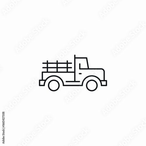 farmer car icon sign vector