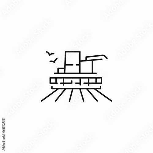 field plowing machine icon sign vector