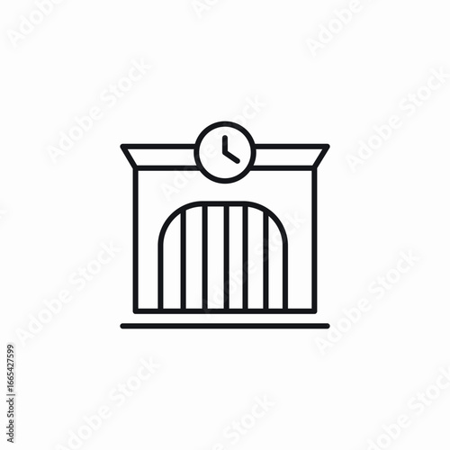 gate waiting room icon sign vector