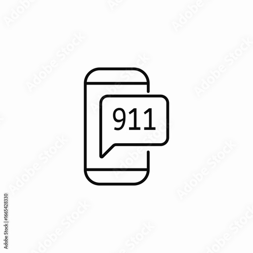 911 emergency call icon sign vector