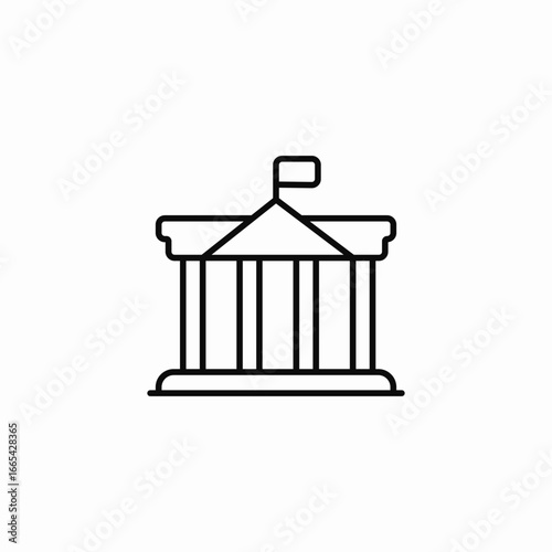 bank building icon sign vector