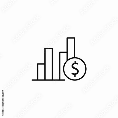 financial bar chart statistics icon sign vector