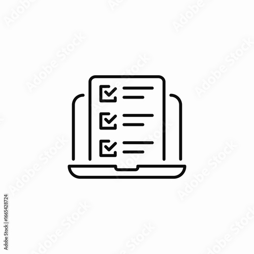 laptop task list icon sign vector
