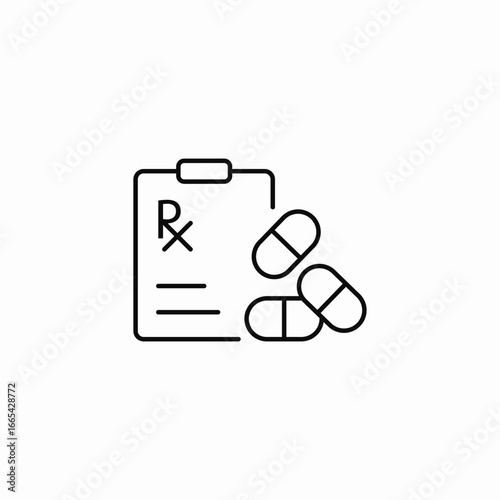 medicine prescription icon sign vector