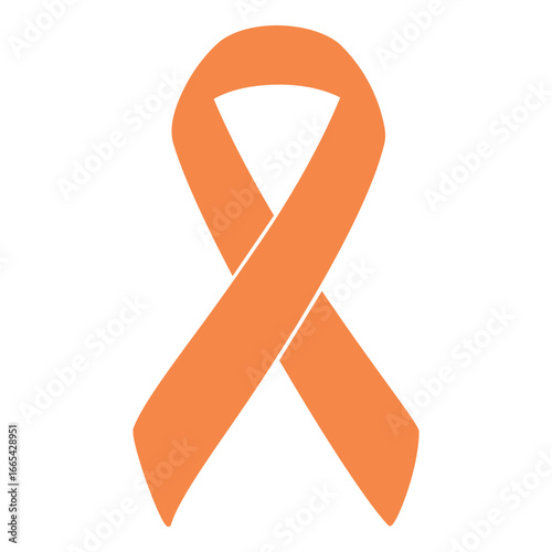 Orange awareness ribbon used for leukemia cancer fundraising flat design vector