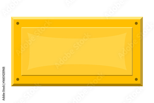 A blank brass or gold plaque for engraving vector