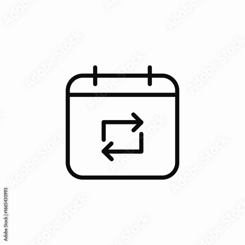 repeat calendar icon sign vector