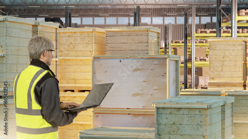 Warehouse worker in safety ...