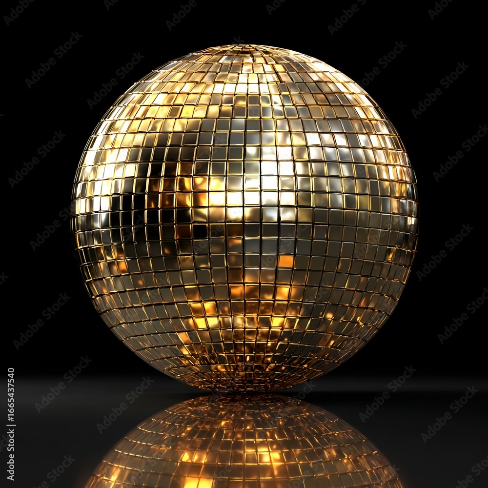 Obraz premium Gold glitter disco ball