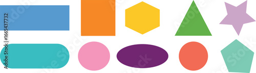 Free Download Colorful geometric shapes isolated on white background for education and design - GFXLoad