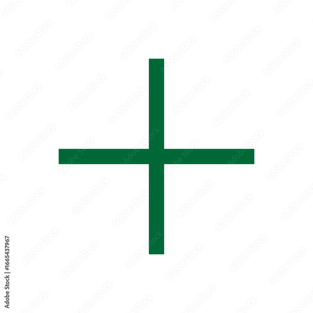 Fototapeta premium Green plus icon. Green cross icon. Green plus symbol png.