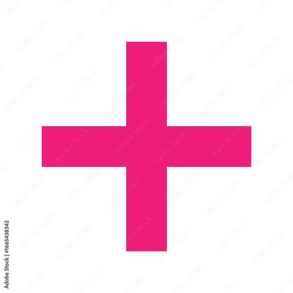 Fototapeta premium Pink plus icon. Pink cross icon. Plus symbol png.