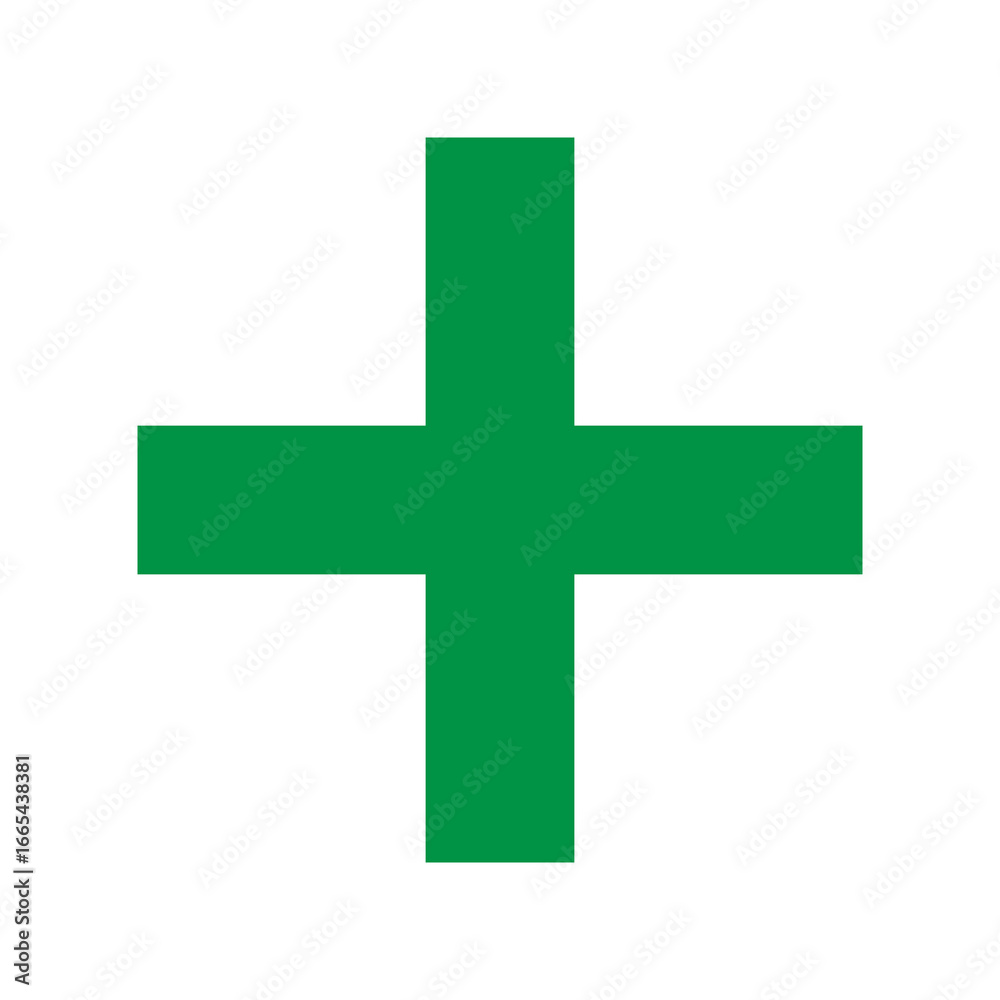 Obraz premium Green plus icon. Green cross icon. Plus symbol png.