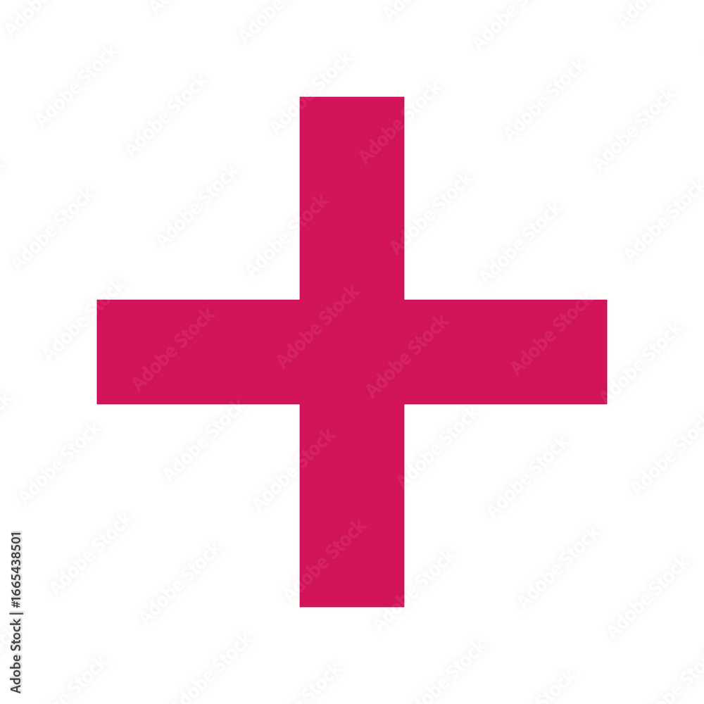 Fototapeta premium Pink plus icon. Pink cross icon. Plus symbol png.