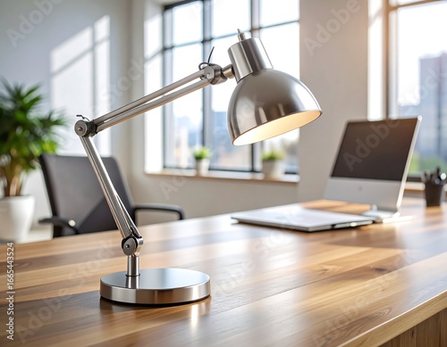 Modern office desk lamp with sunlight.