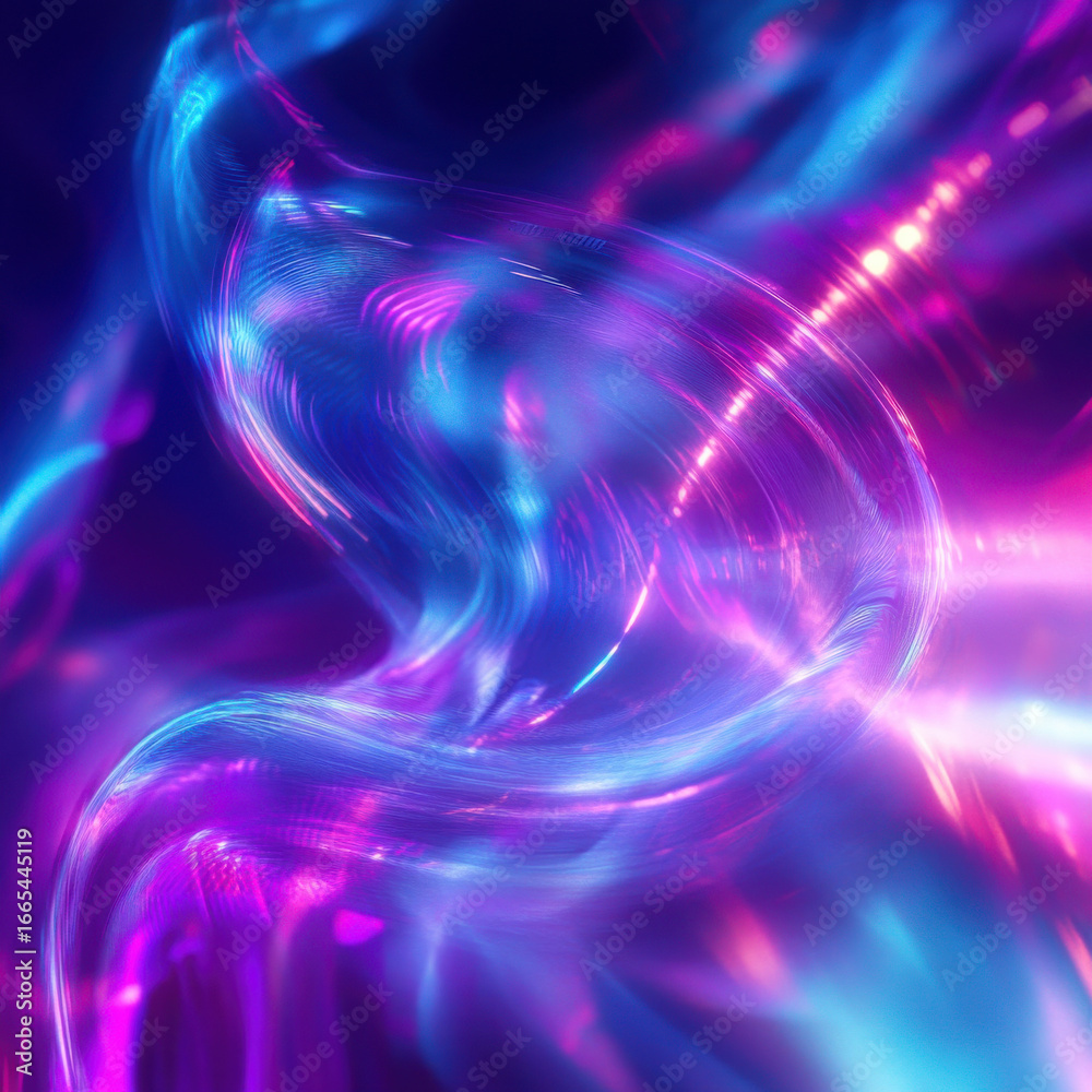 Fototapeta premium Futuristic holographic color blur, shimmering iridescent blues and purples shifting dynamically, high-tech cyber aesthetic, ultra-HD resolution 