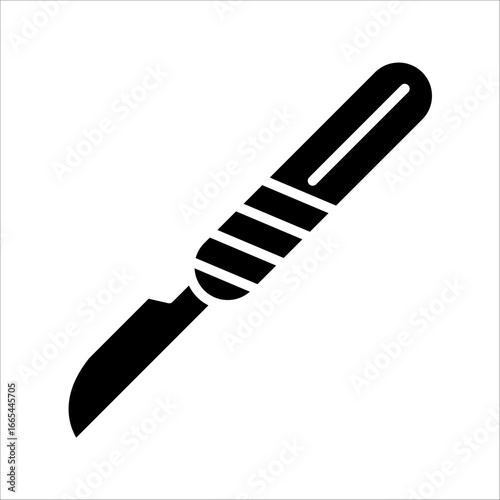 Medical scalpel Icon. Symbol isolated white background. vector illustration. color editable.