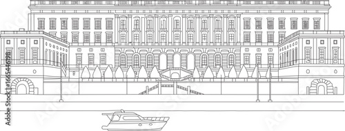 Stockholm Royal Palace Building Outline