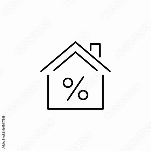 housing percentage icon sign vector