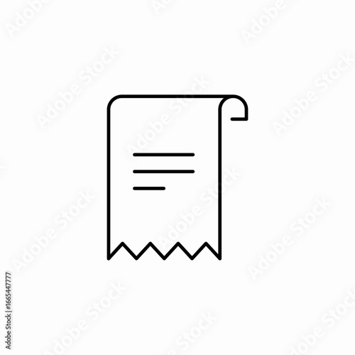 receipt paper document icon sign vector