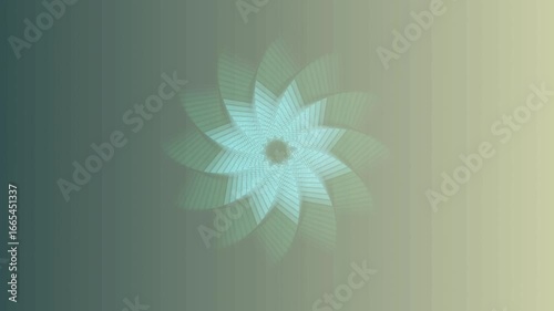 Mesmerizing geometric star pattern pulses with vibrant pink and soft green hues, creating a calming visual rhythm.